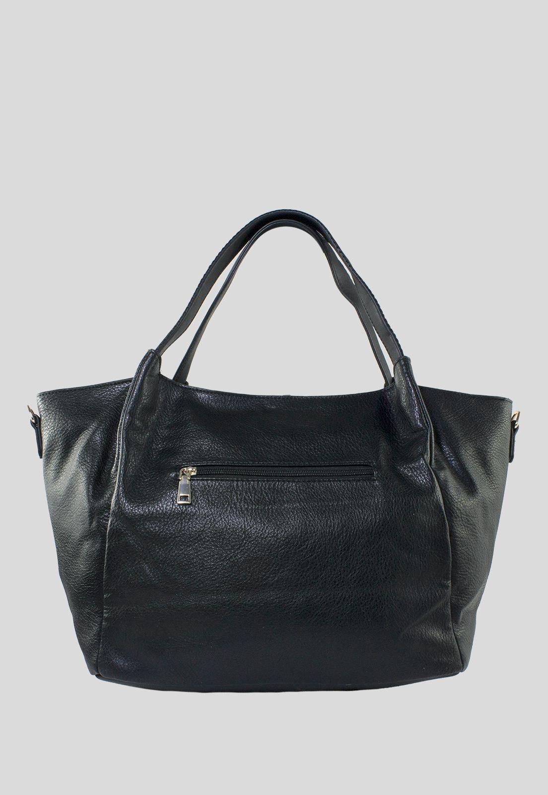 Cartera Con Lazo Y Placa Negro-2