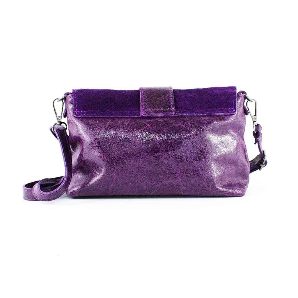Cartera de Cuero Reno Cierre Brillo 674 Mujer Morado Mailea-2