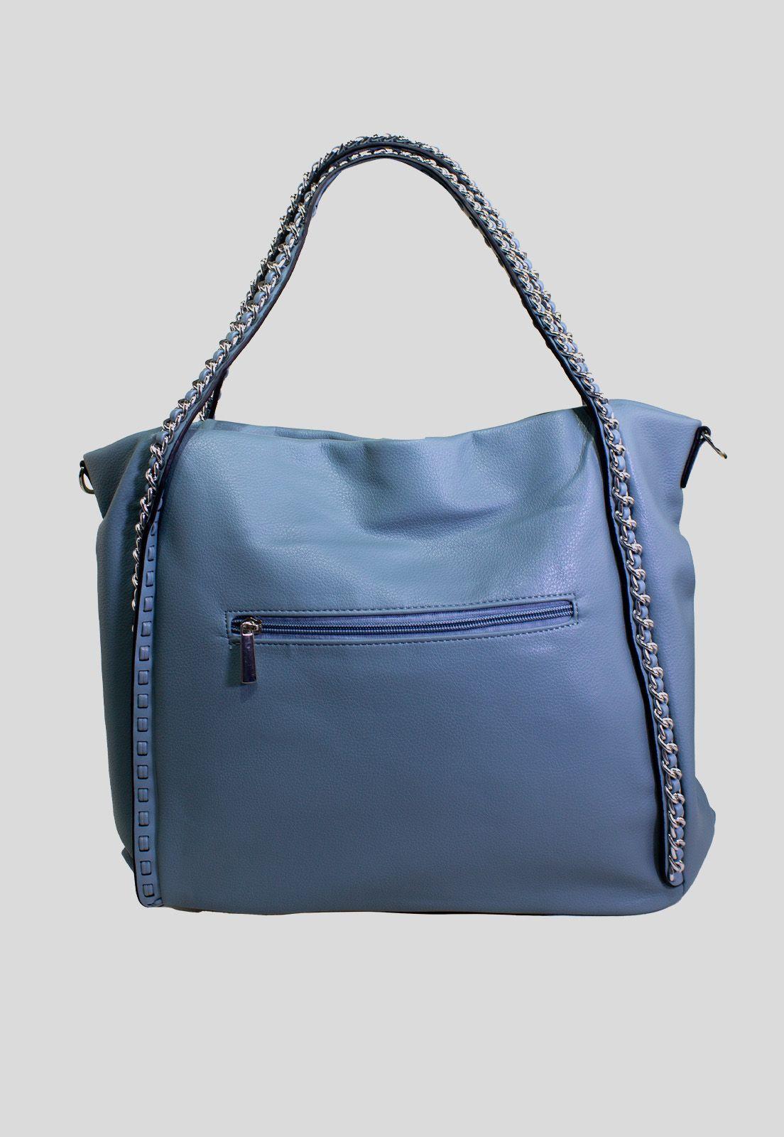 Cartera con full y cadena Celeste-2