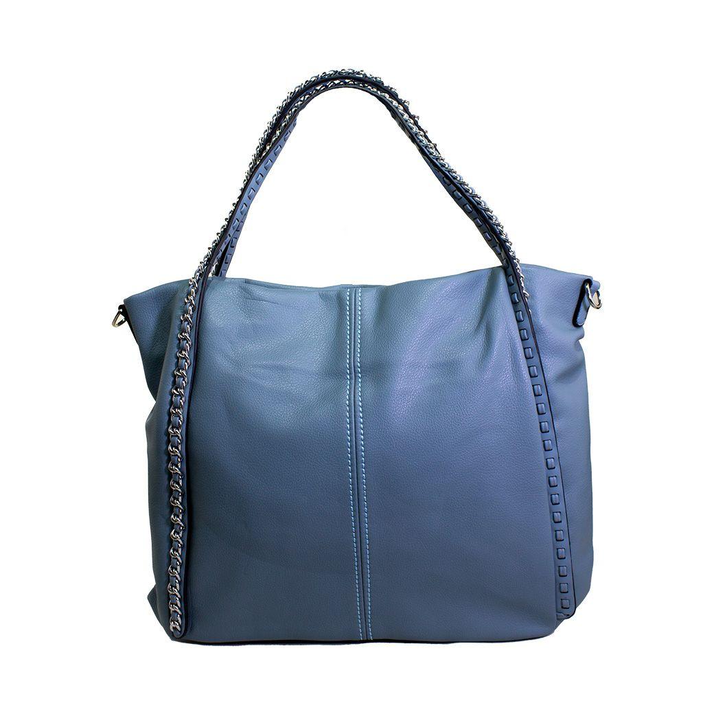 Cartera con full y cadena Celeste-0