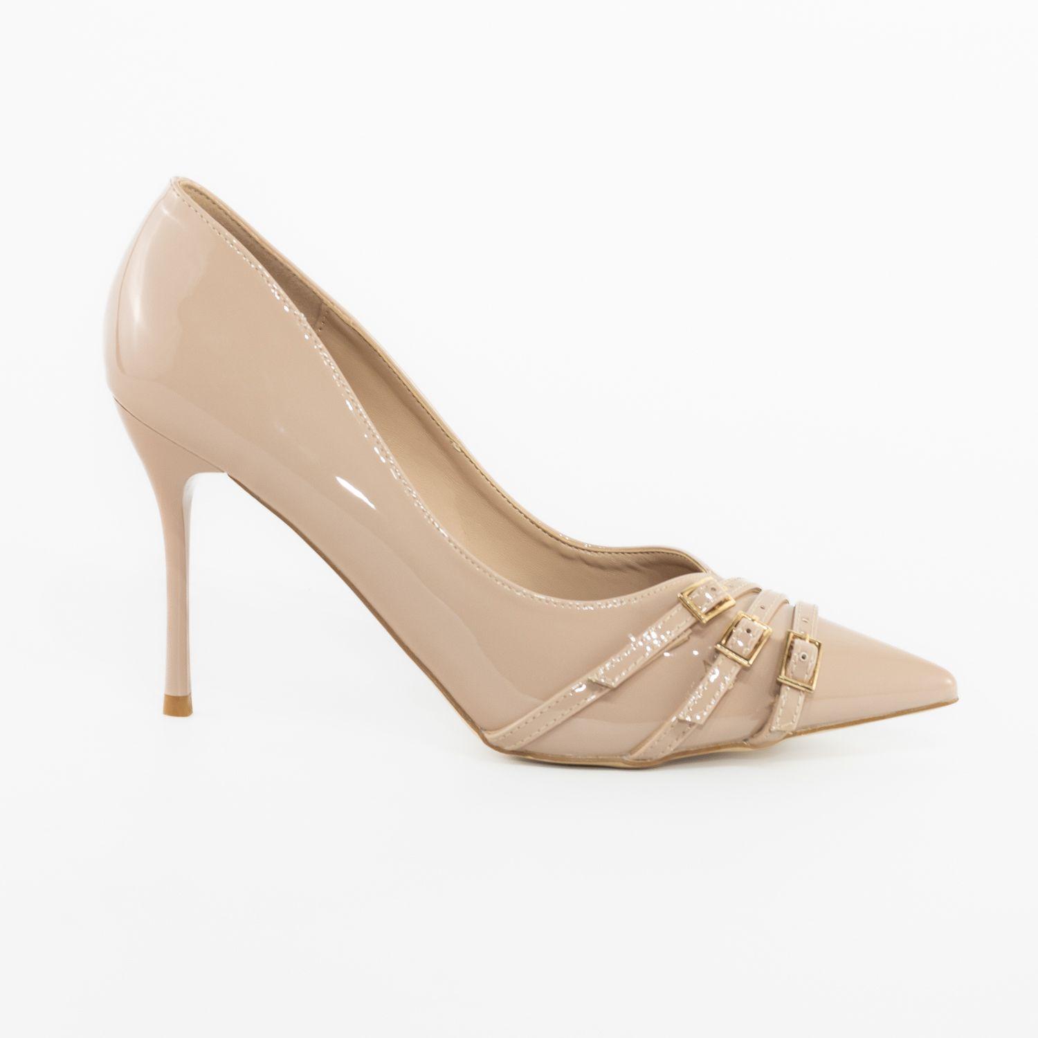 Stilleto cerrado c/3hebillas Nude-0