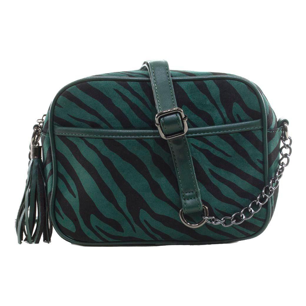 Bandolera Mediana Full Cebra Verde-0