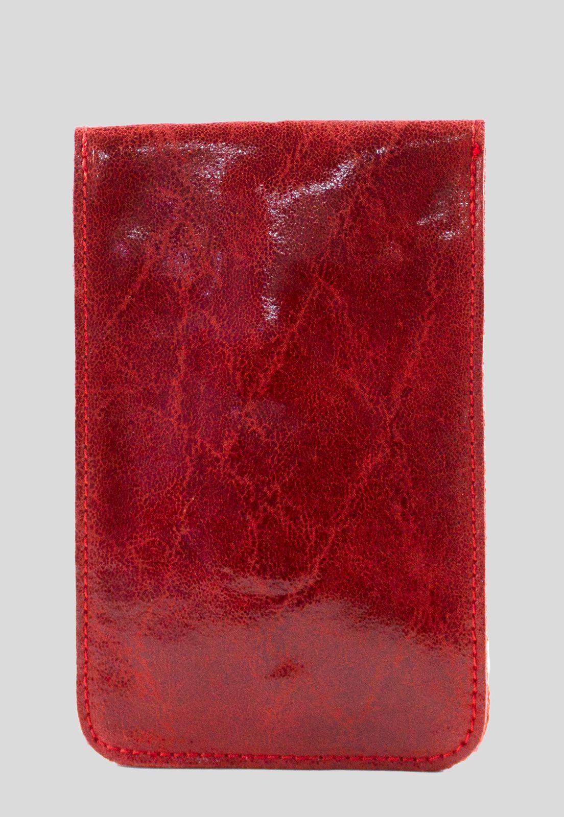 Portacelular Cuero Ponseado Rojo-2