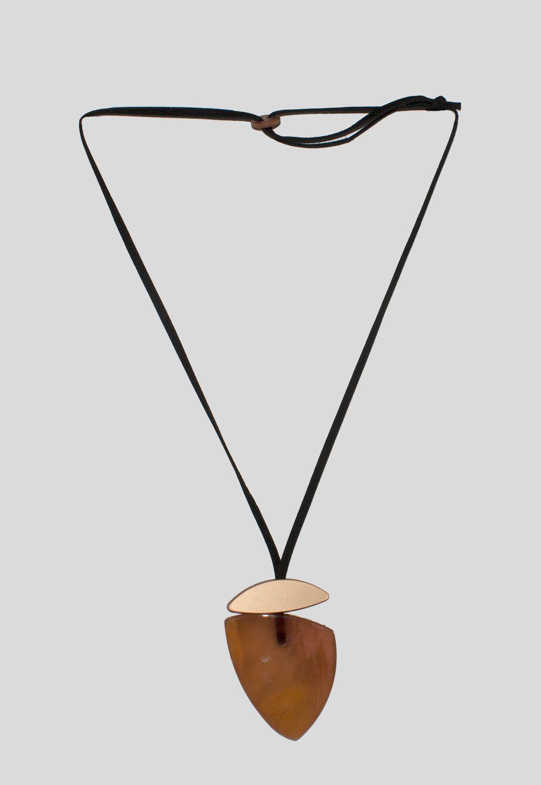 Collar acrilico triangular Taupe-0