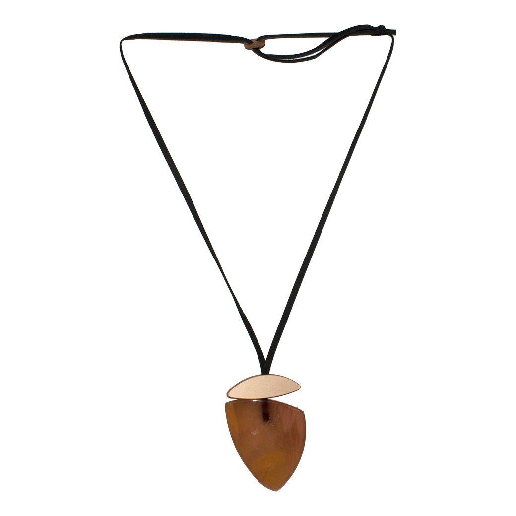 Collar acrilico triangular Taupe-0