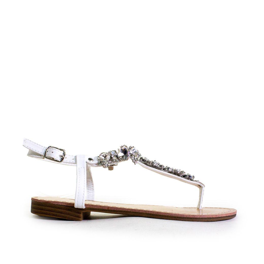 Sandalia baja full strass Blanco-0