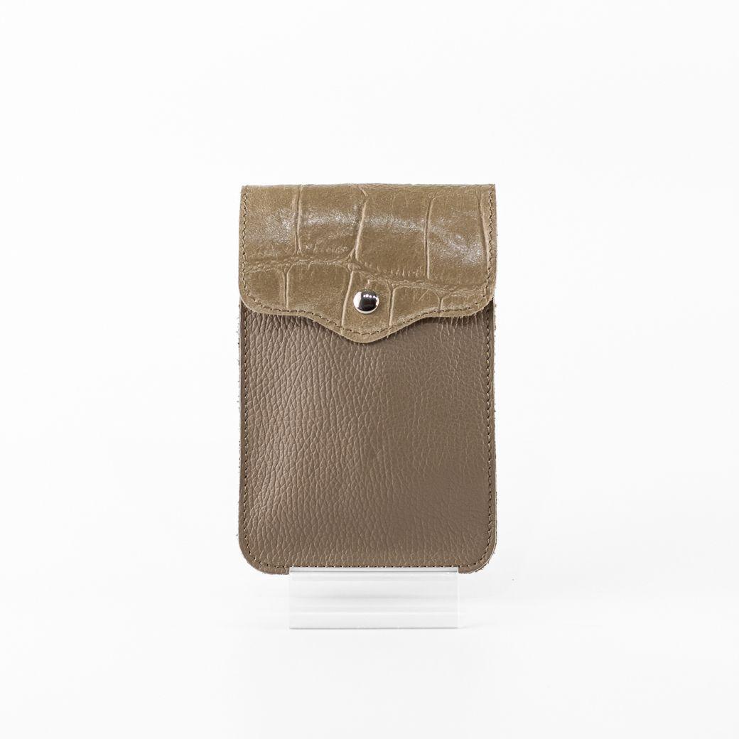 Portacelular Cuero Coco Mujer Taupe Mailea-1
