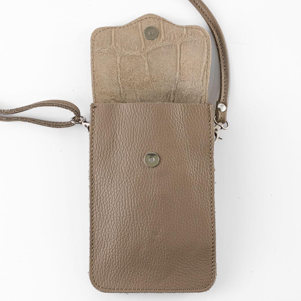 Portacelular Cuero Coco Mujer Taupe Mailea-3