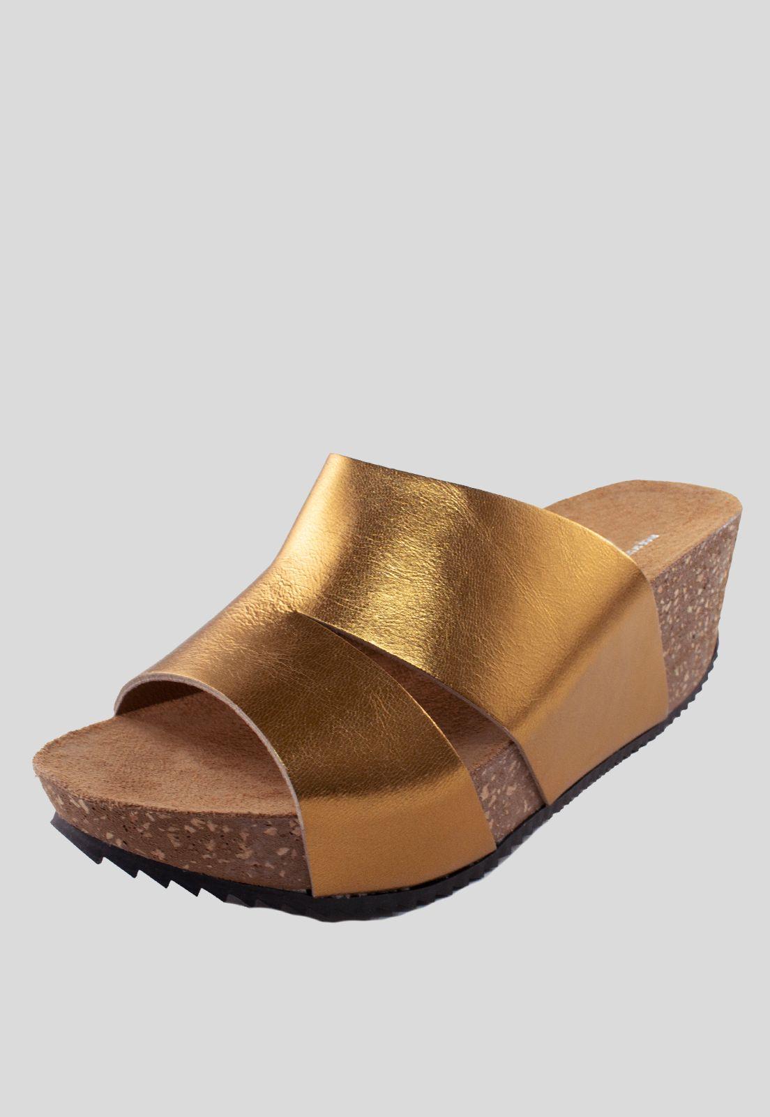 Sandalia Cuero Asimetrica Bronce-0