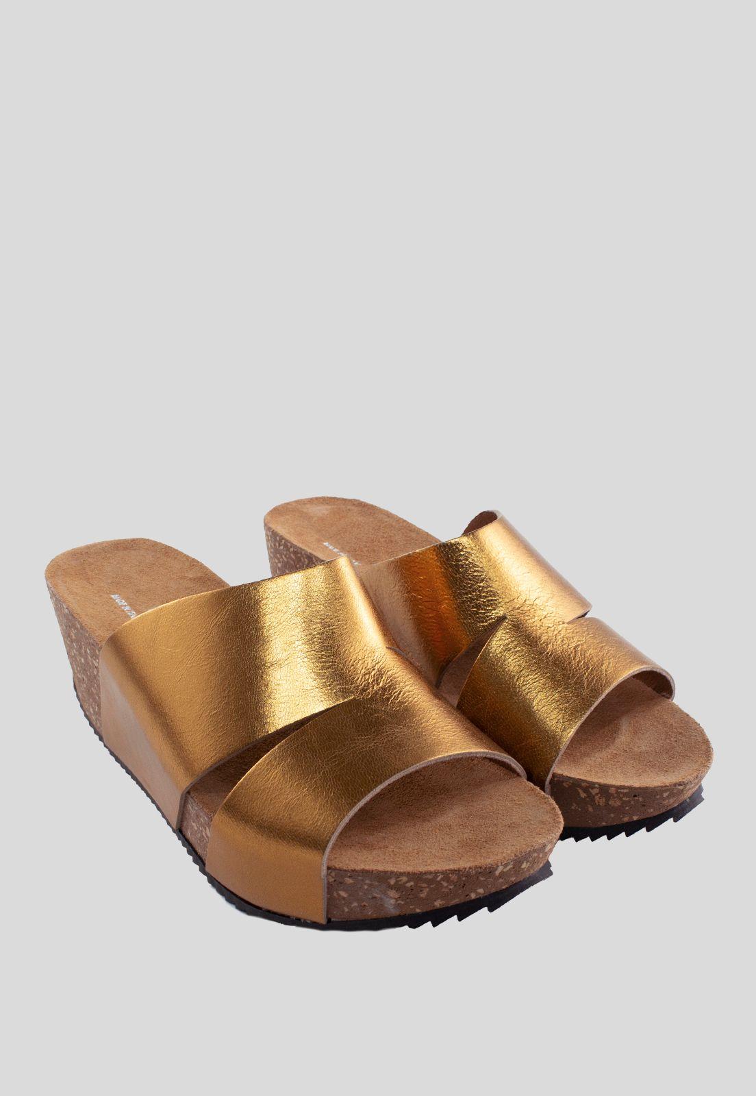 Sandalia Cuero Asimetrica Bronce-3