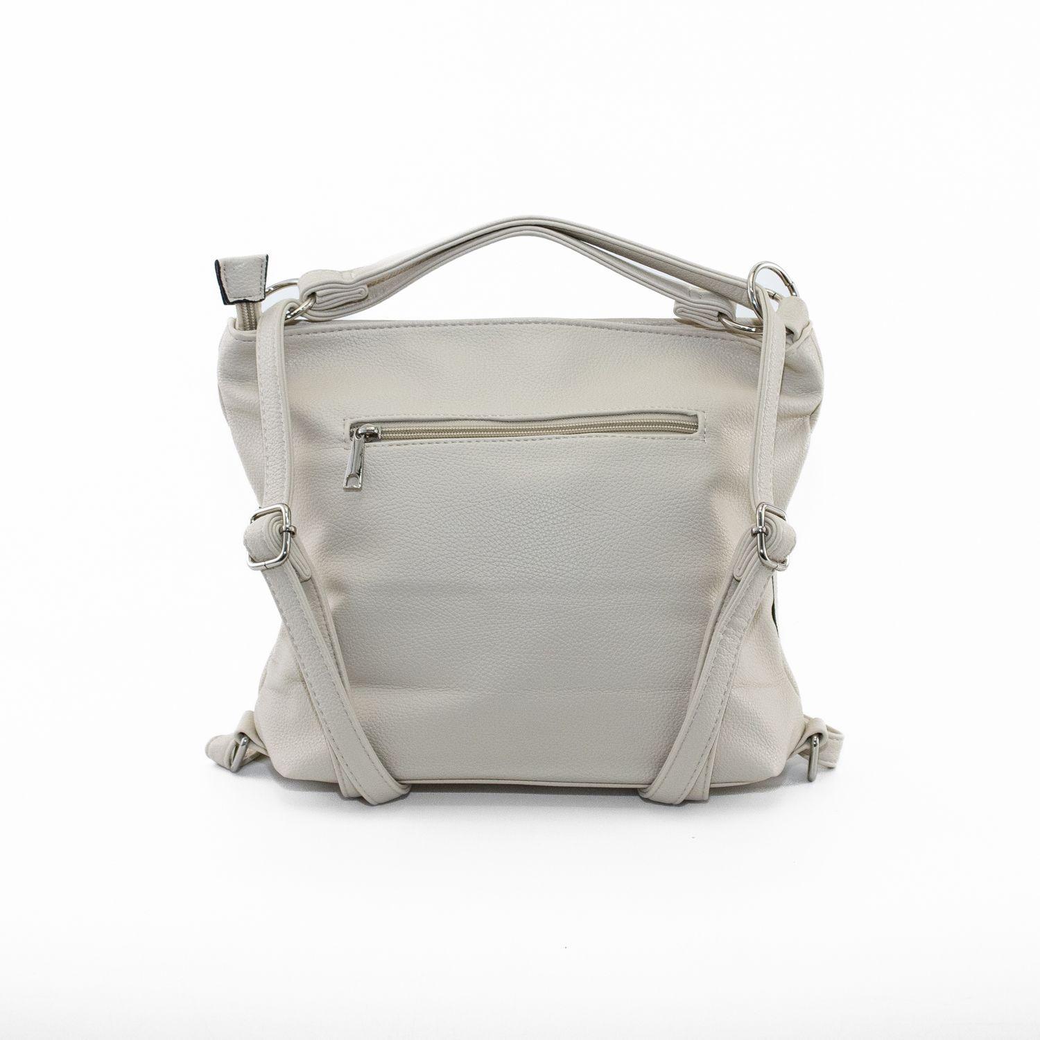 Bandolera Mochila con 2 Cierres Beige-2