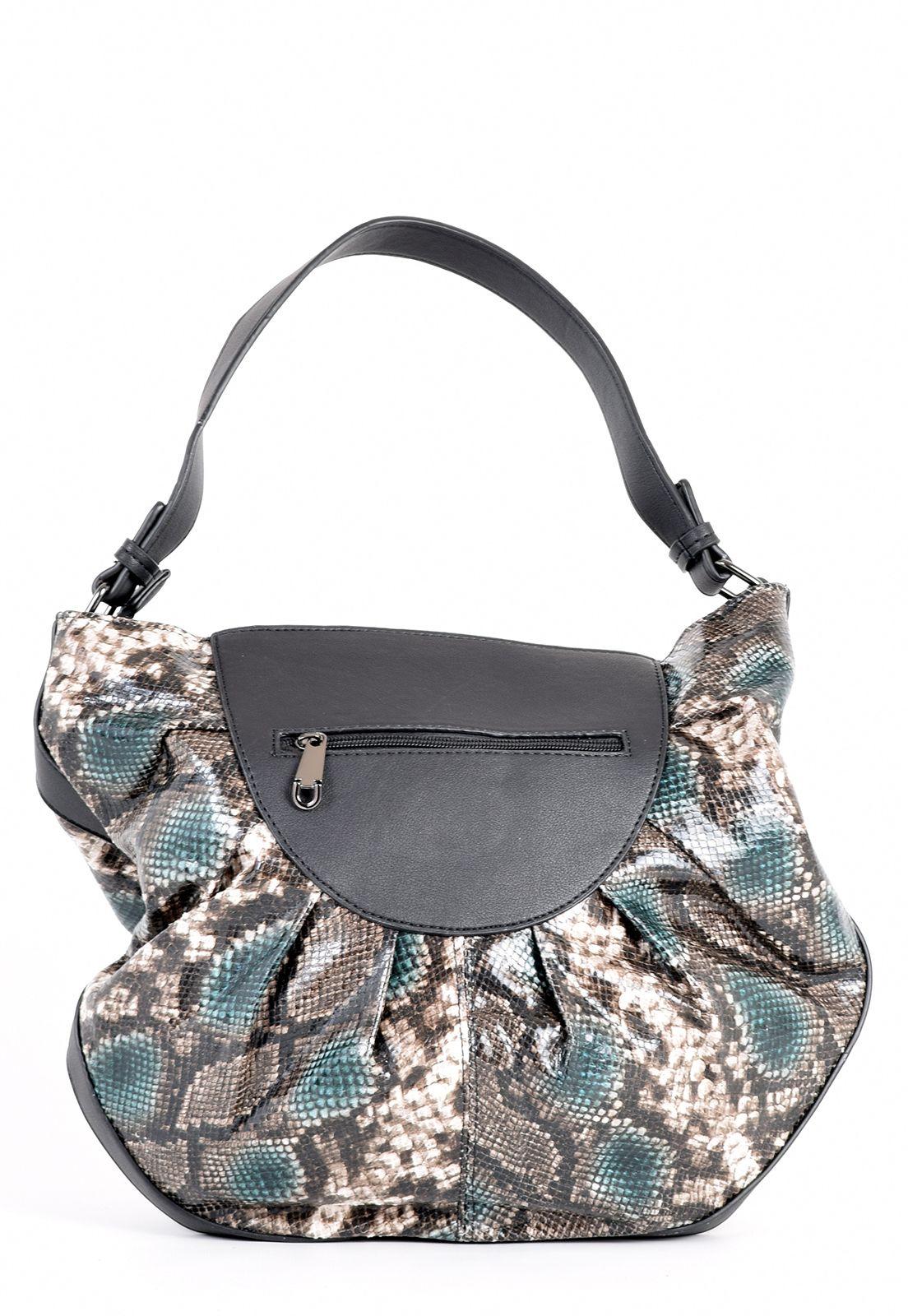 Cartera Animal Print Disco 2 Cierres Negro-2
