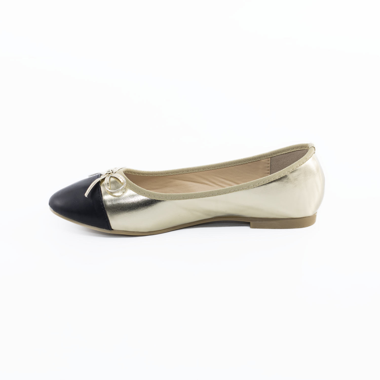 Zapato ballerina bicolor Oro-2