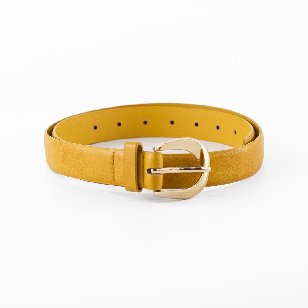 Cinturón Elastico Hebilla Metal Mujer Amarillo Mailea-0