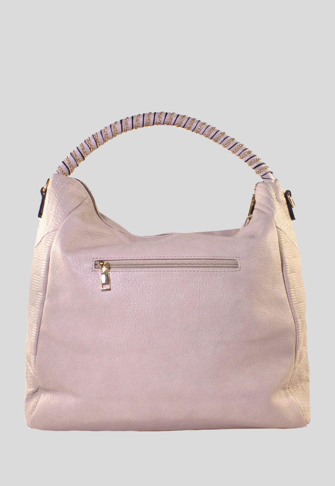 Cartera Con Manilla Cadena Beige-2