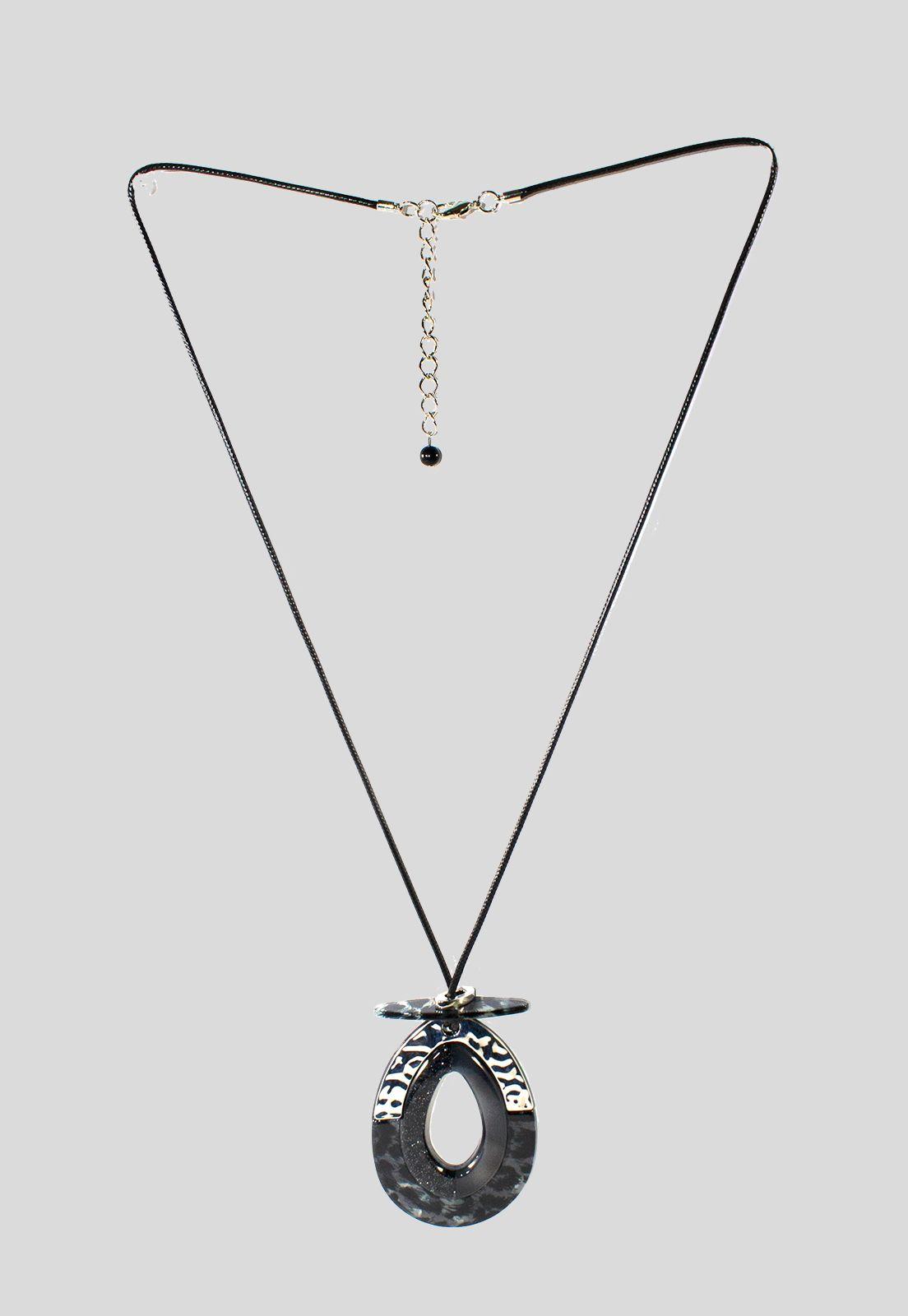 Collar largo gota leo Negro-0