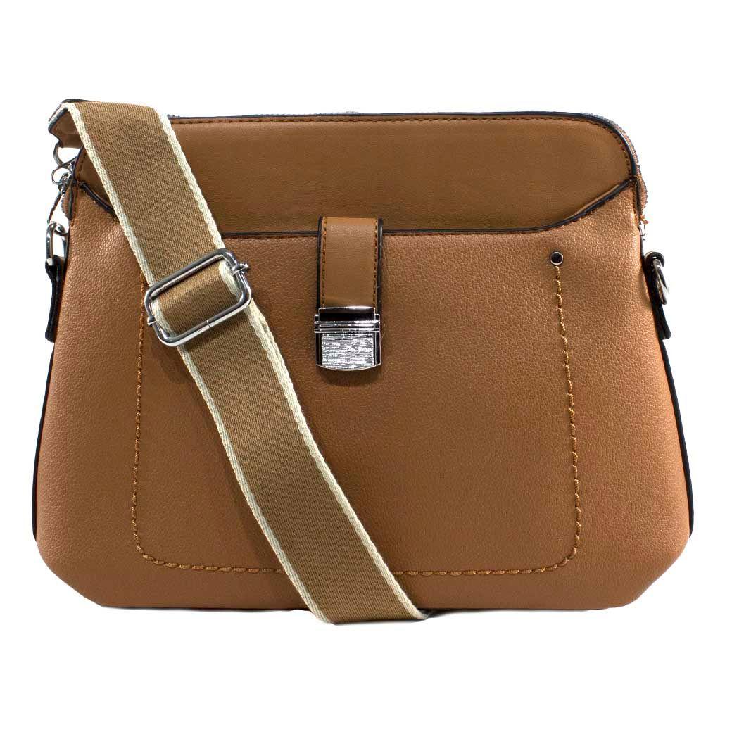 Bandolera Doble C/ Cerrojo Tostado-0