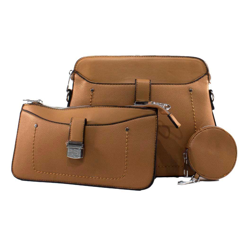 Bandolera Doble C/ Cerrojo Tostado-1