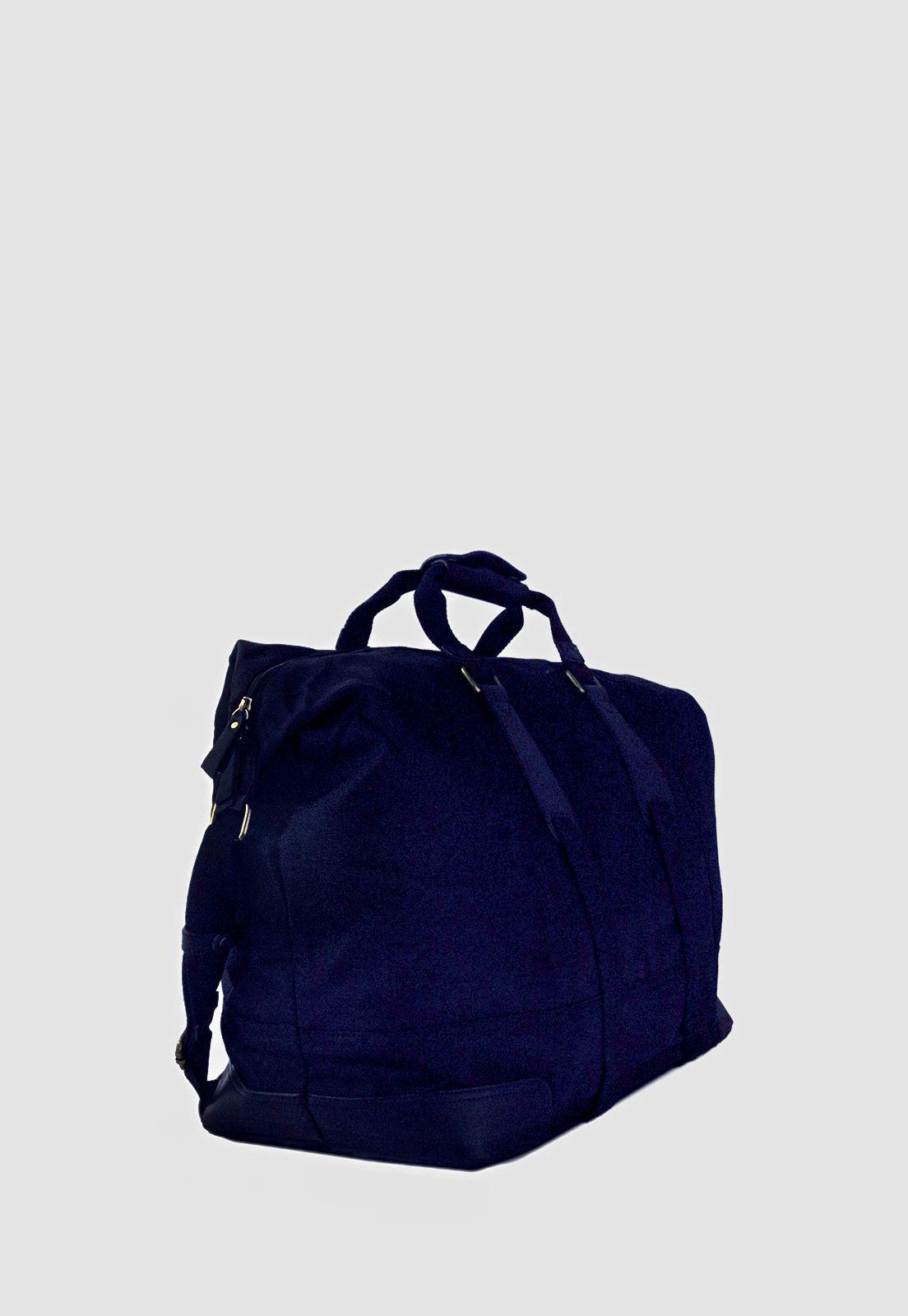 Bolso De Viaje Tela con Argollas En Manillas Azul-1