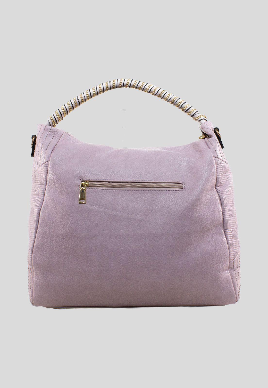 Cartera Con Manilla Cadena Rosado-2