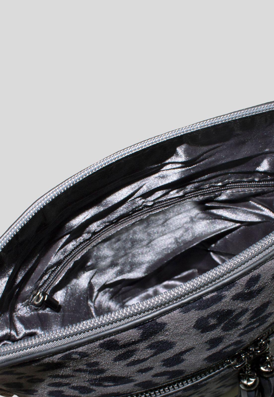Bandolera Mediana Leo Gris-3