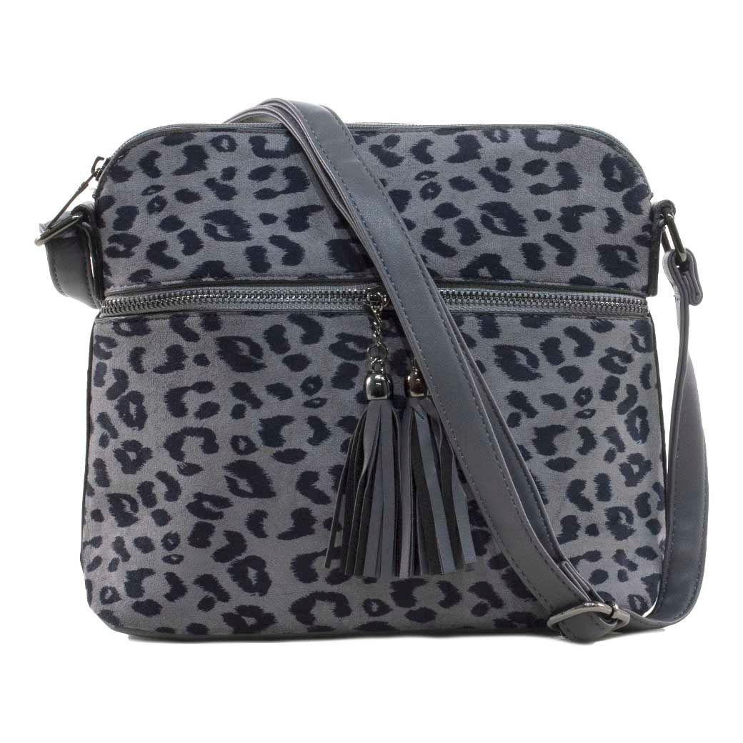 Bandolera Mediana Leo Gris-0