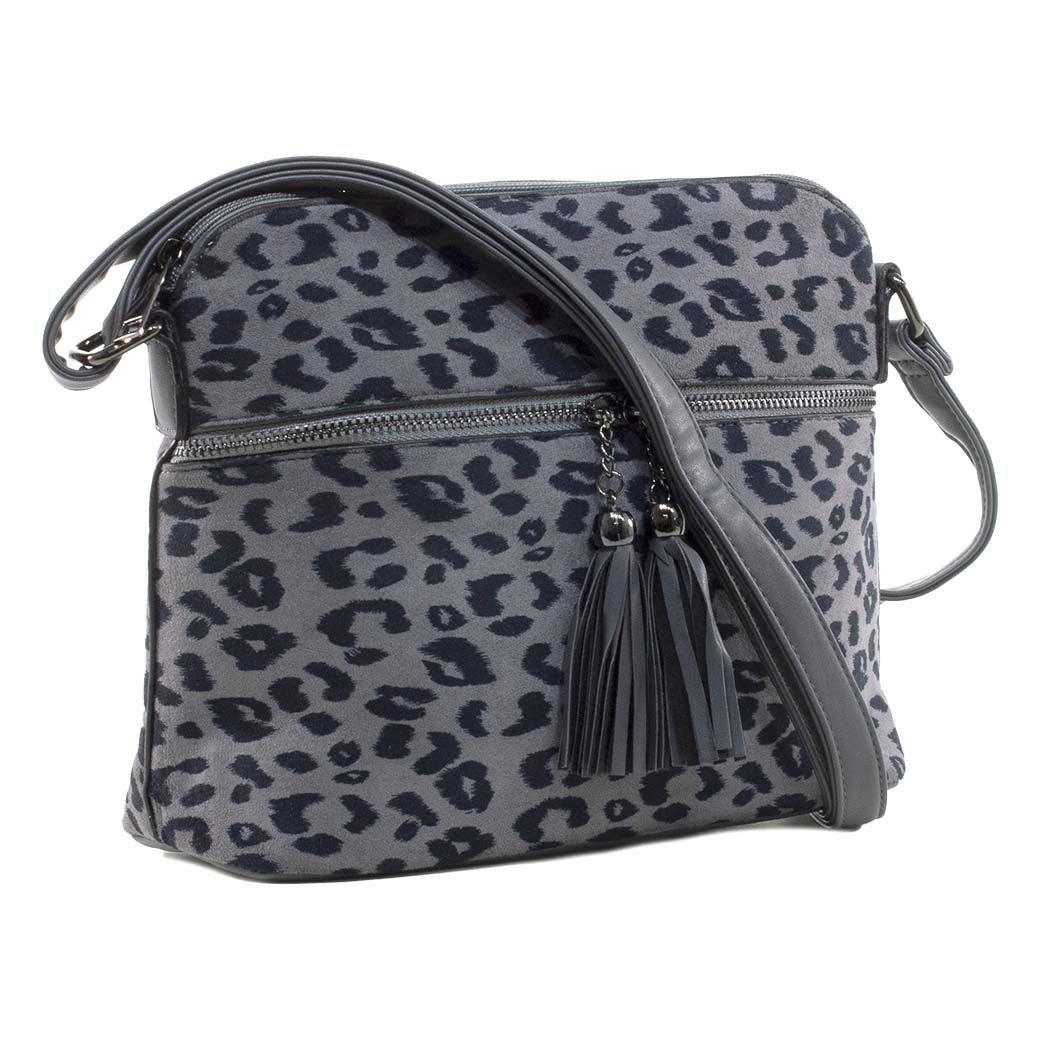 Bandolera Mediana Leo Gris-1