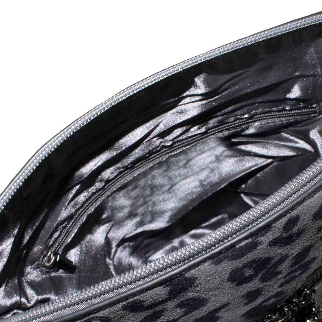 Bandolera Mediana Leo Gris-3
