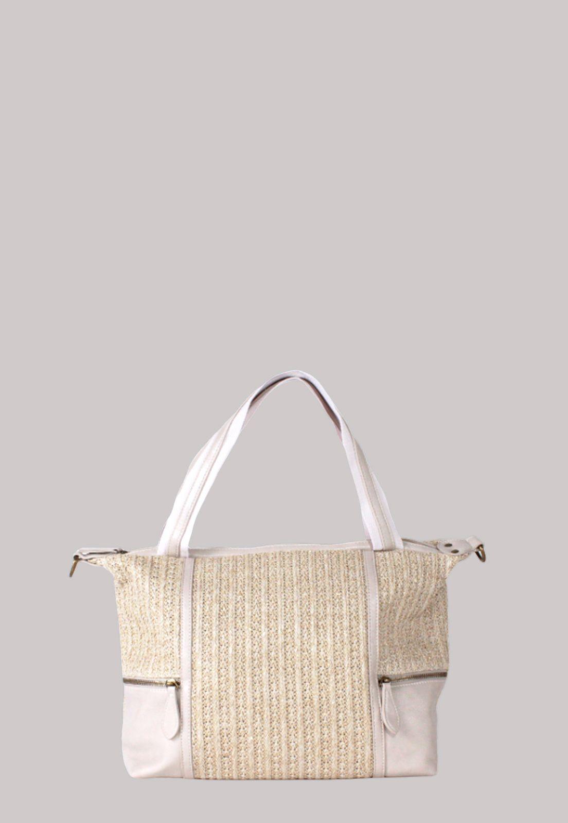 Cartera Rafia con Esquineras Beige-0
