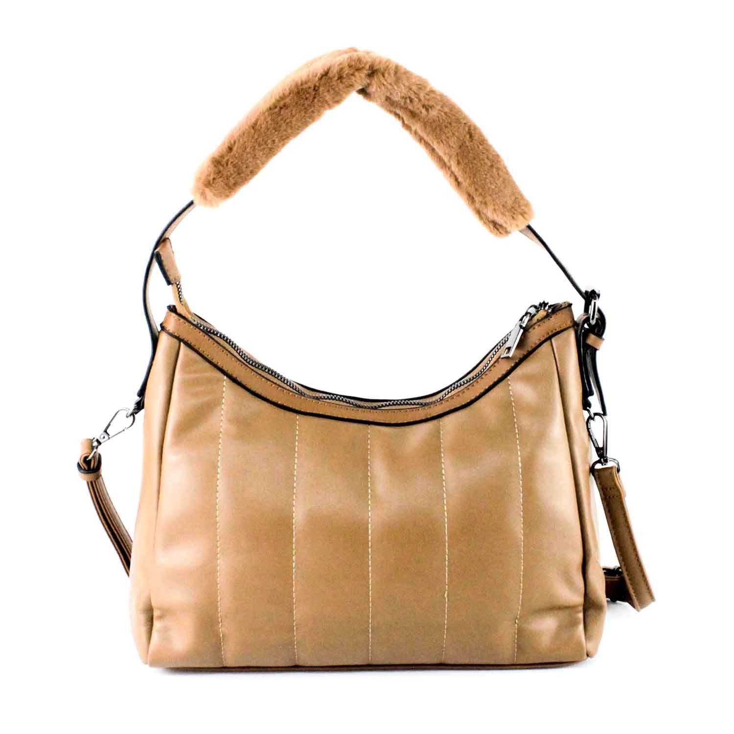 Cartera Ecocuero Cierre 460 Mujer Khaki Mailea-3