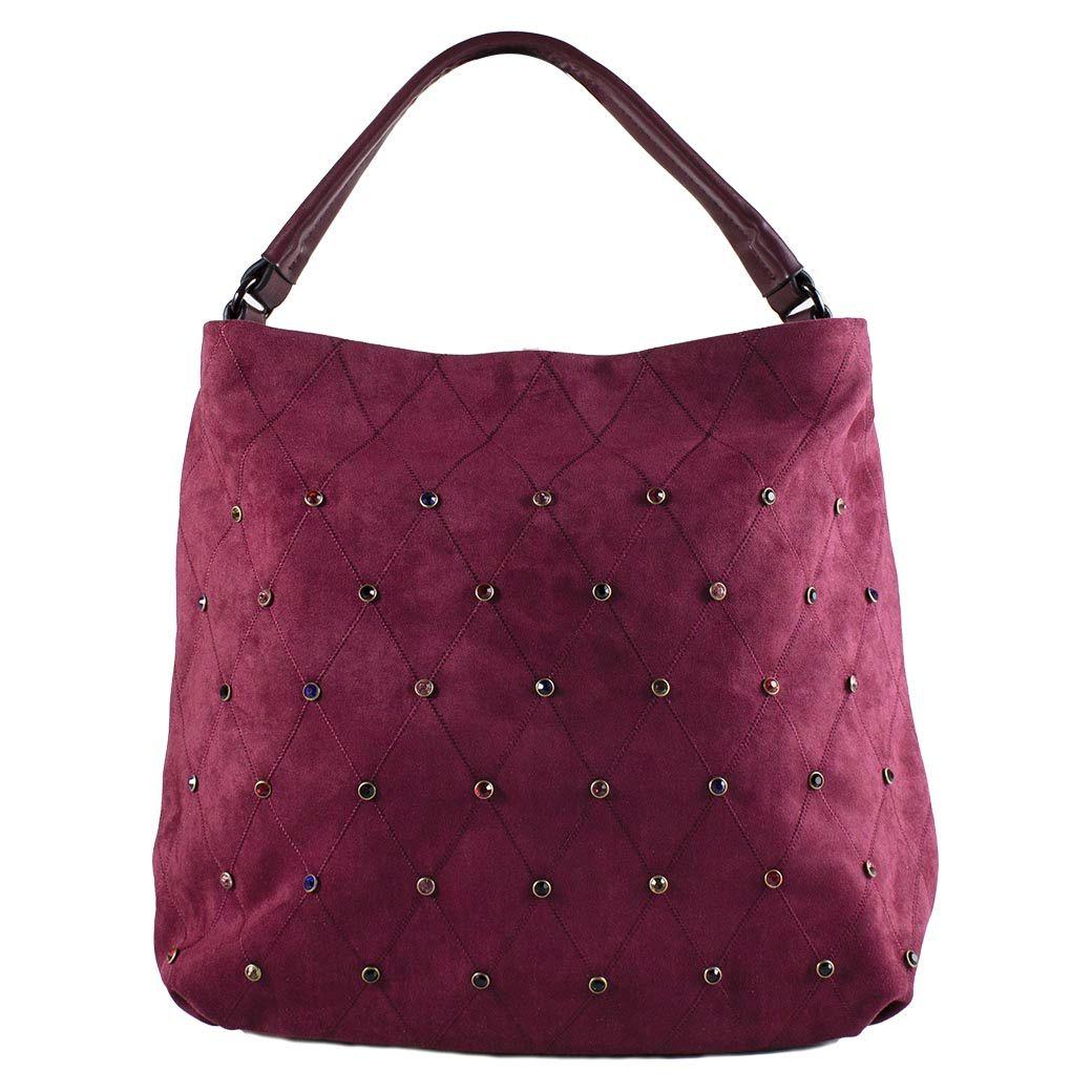 Cartera Rombos Strass Burdeo-0