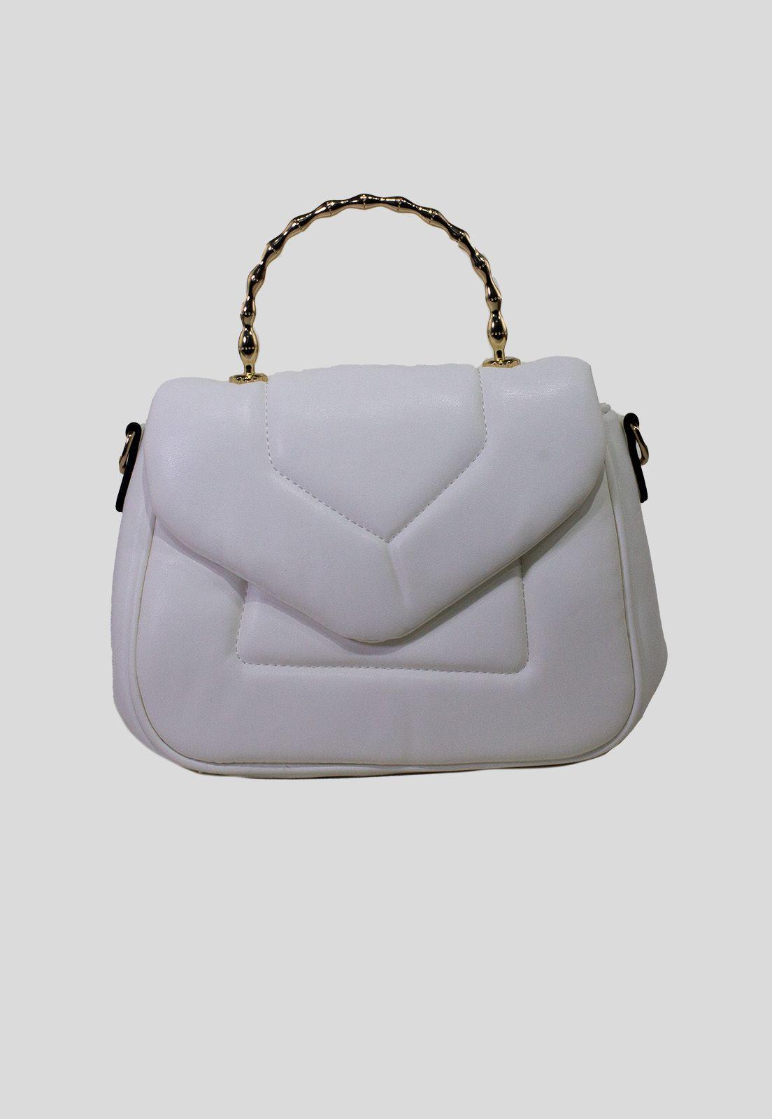 Cartera acolchada c/man. Metal Blanco-0