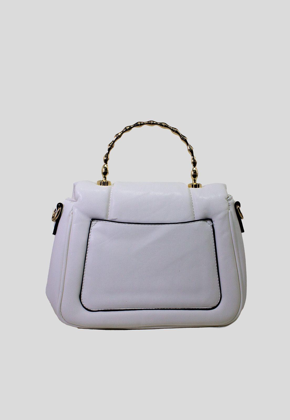 Cartera acolchada c/man. Metal Blanco-2