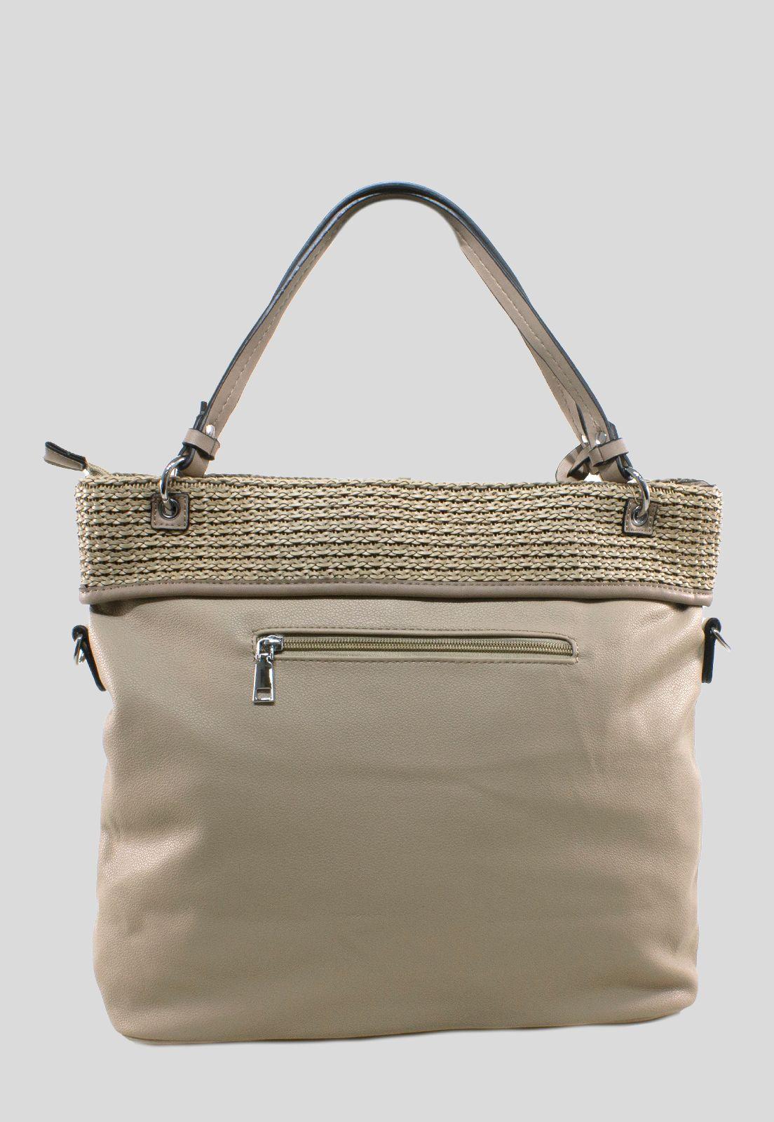 Cartera Franja Tejida Arena-2