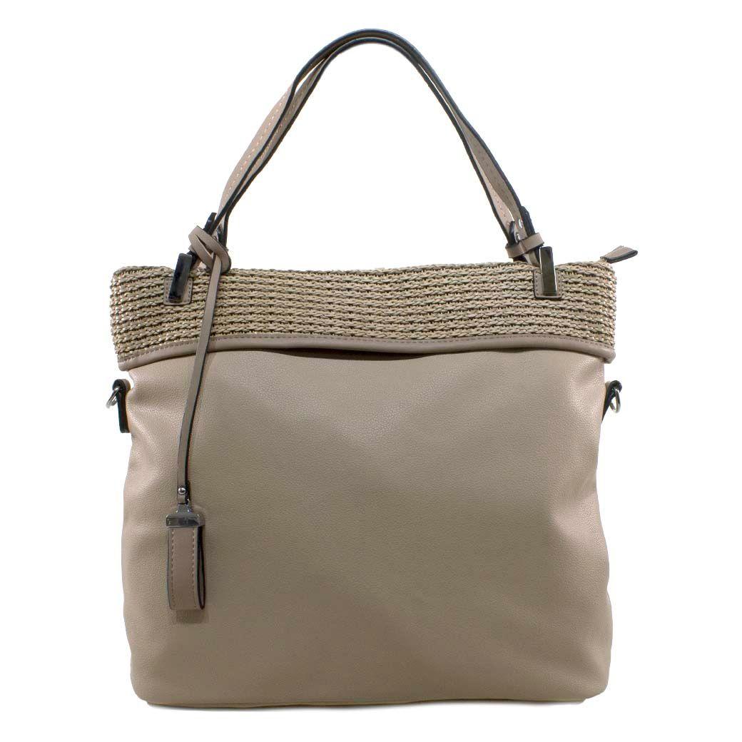 Cartera C/Franja Tejida Arena-0