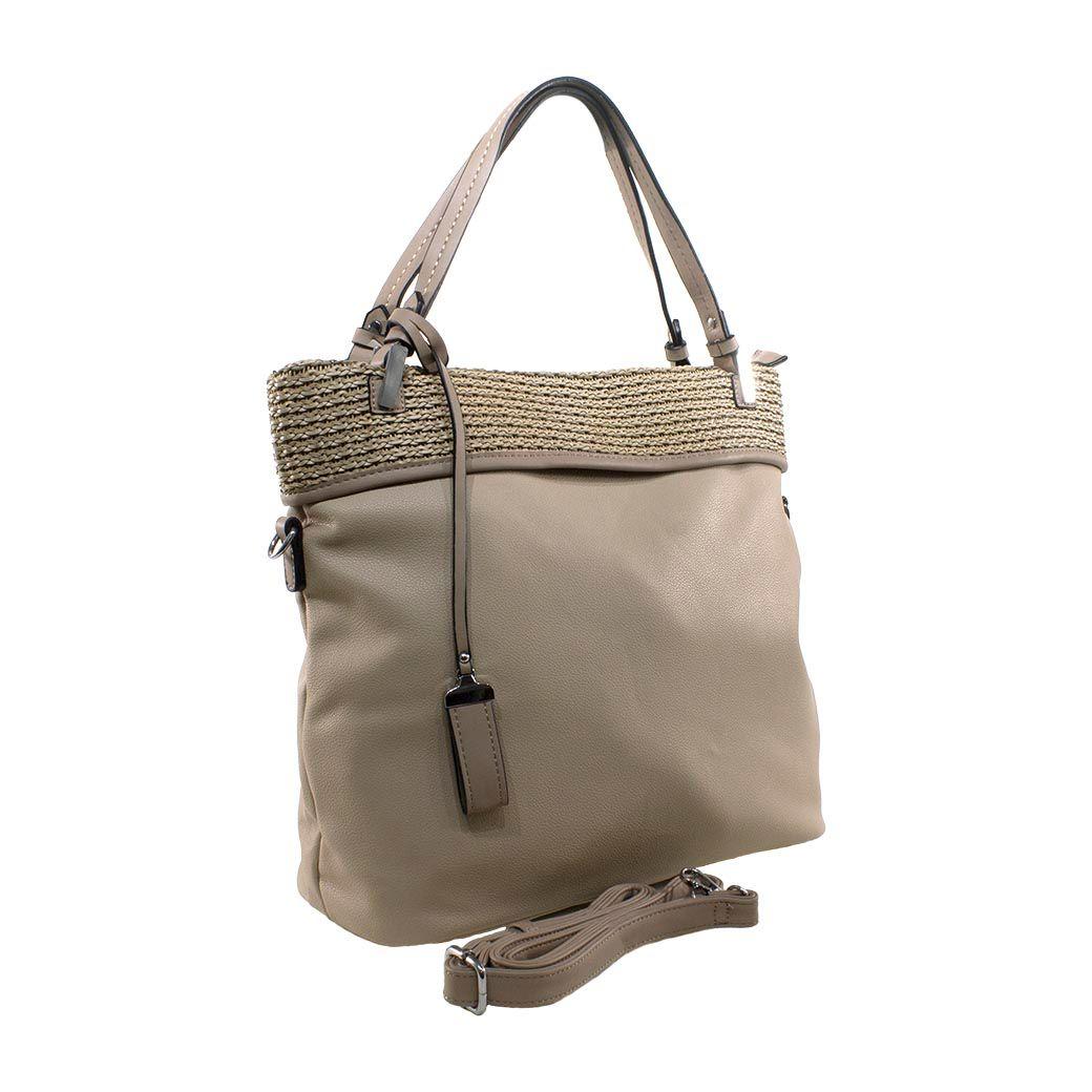 Cartera C/Franja Tejida Arena-1