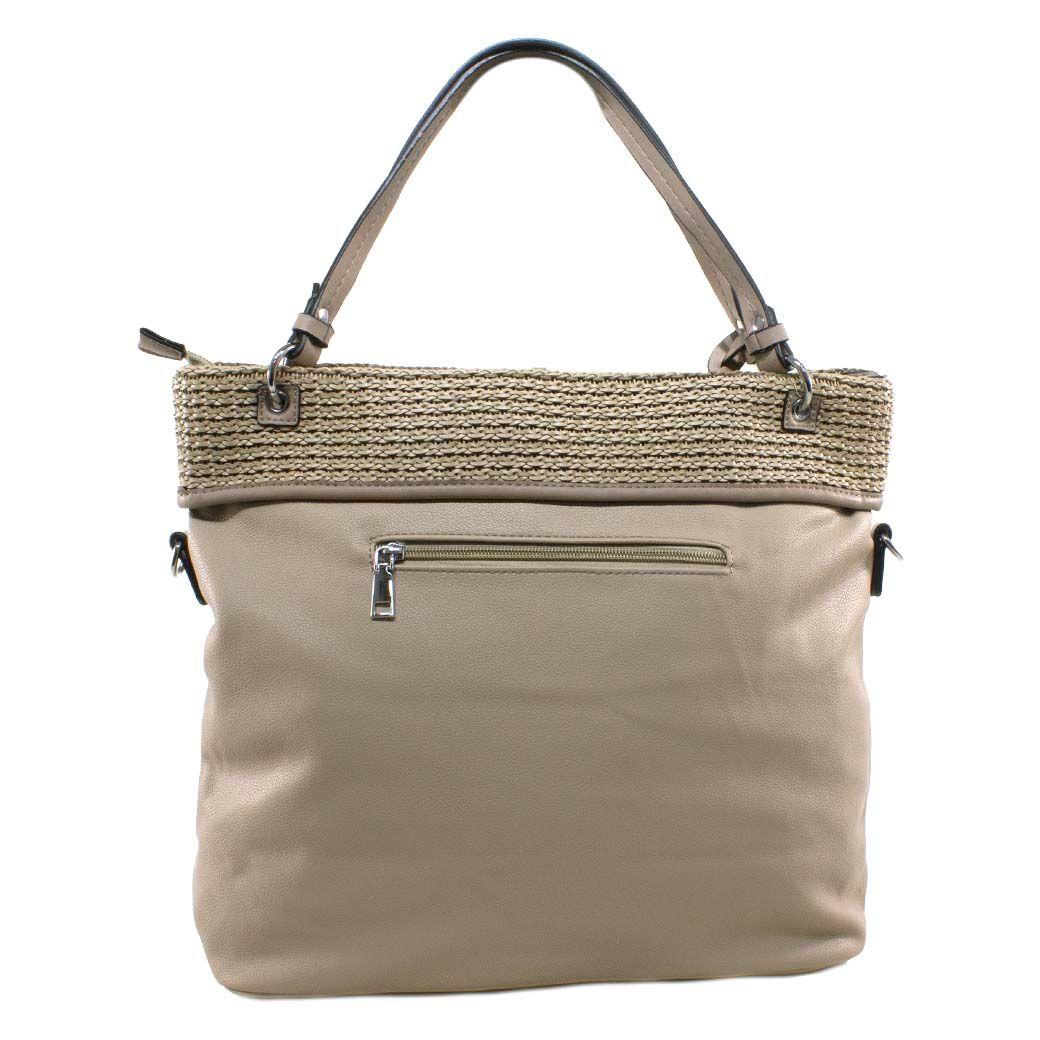 Cartera C/Franja Tejida Arena-2
