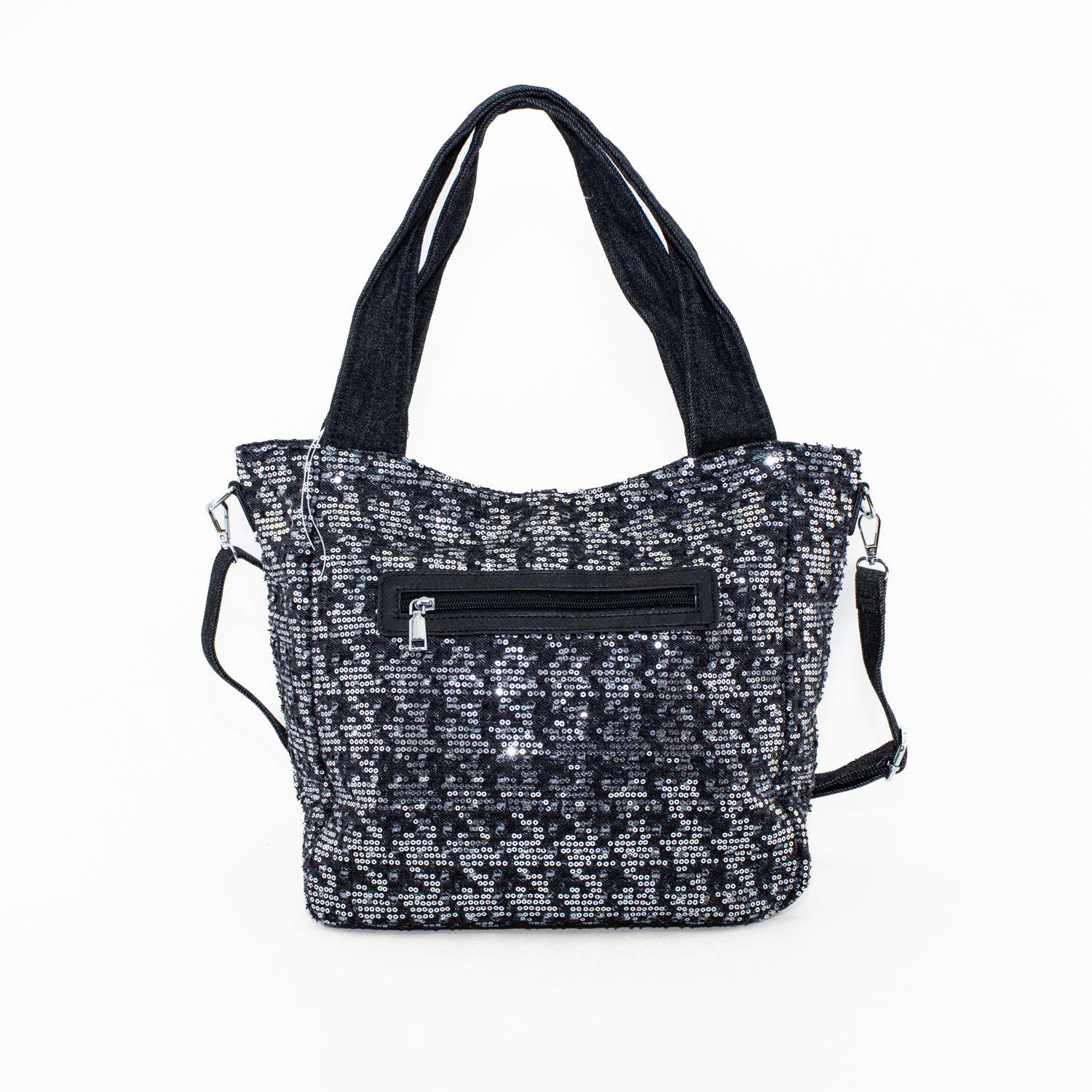 Cartera Jaspeada con 2 Manillas Negro-2