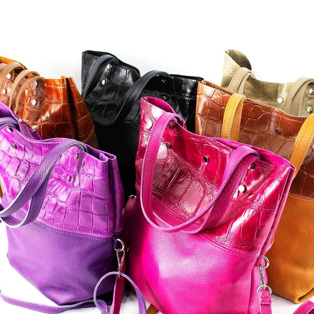 Cartera de Cuero Coco Broche 743 Mujer Fucsia Mailea-8