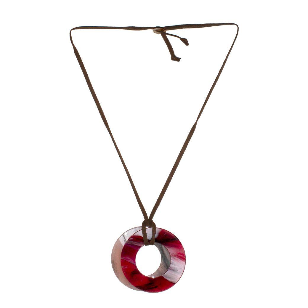 Collar disco acrilico Burdeo-0