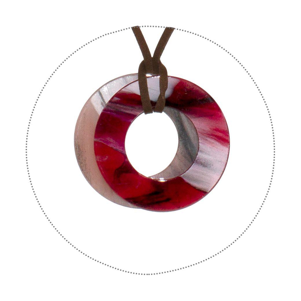 Collar disco acrilico Burdeo-1