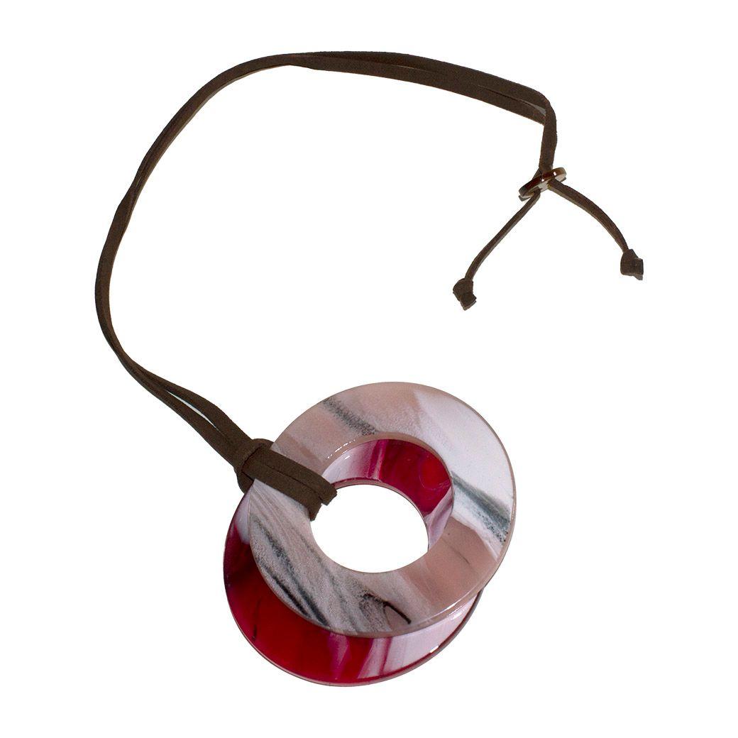 Collar disco acrilico Burdeo-2