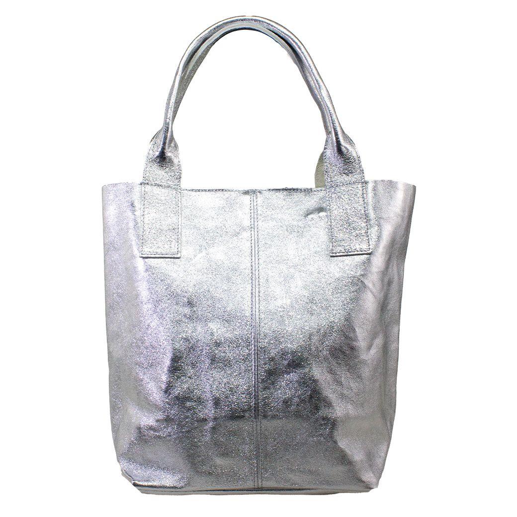 Cartera cuero saca brillo Plata-0