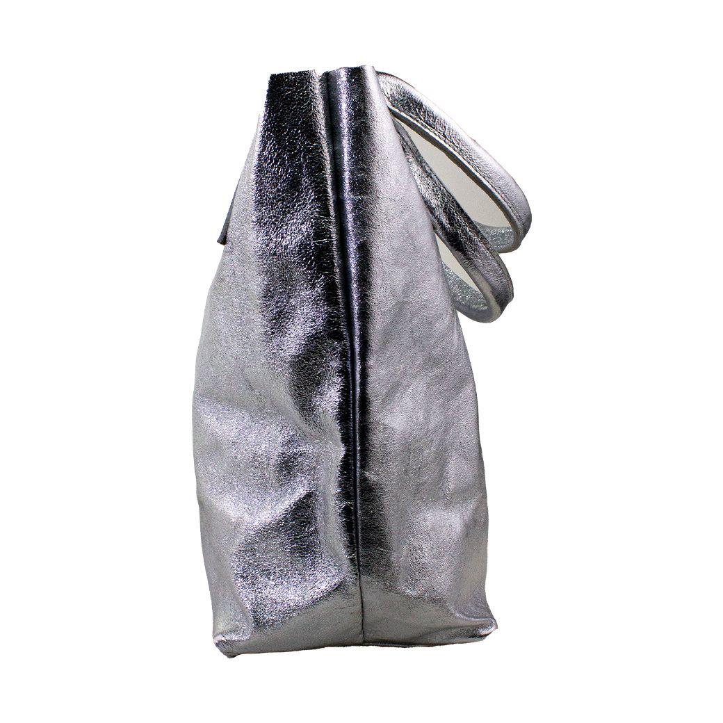 Cartera cuero saca brillo Plata-2