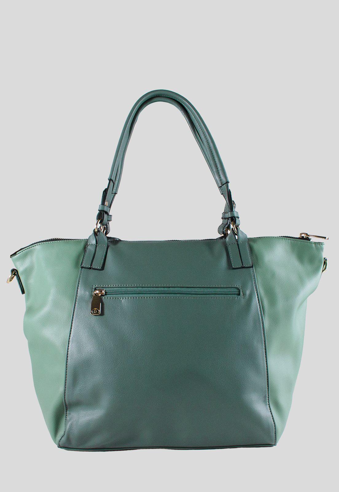 Cartera Trapecio Bimaterial Verde-2