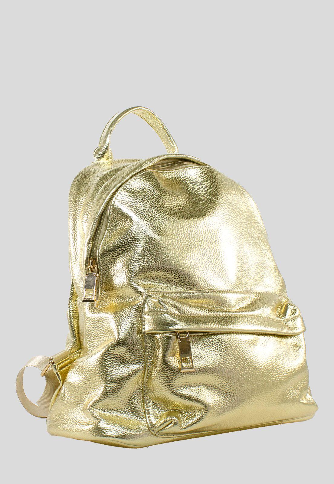Mochila Lisa Metalizada Oro-7