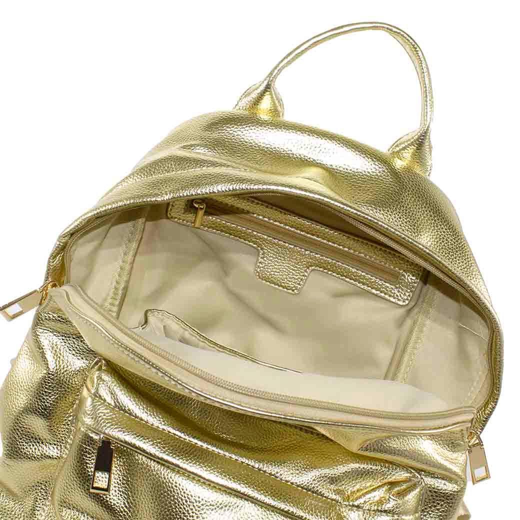 Mochila Lisa Metalizada Oro-3