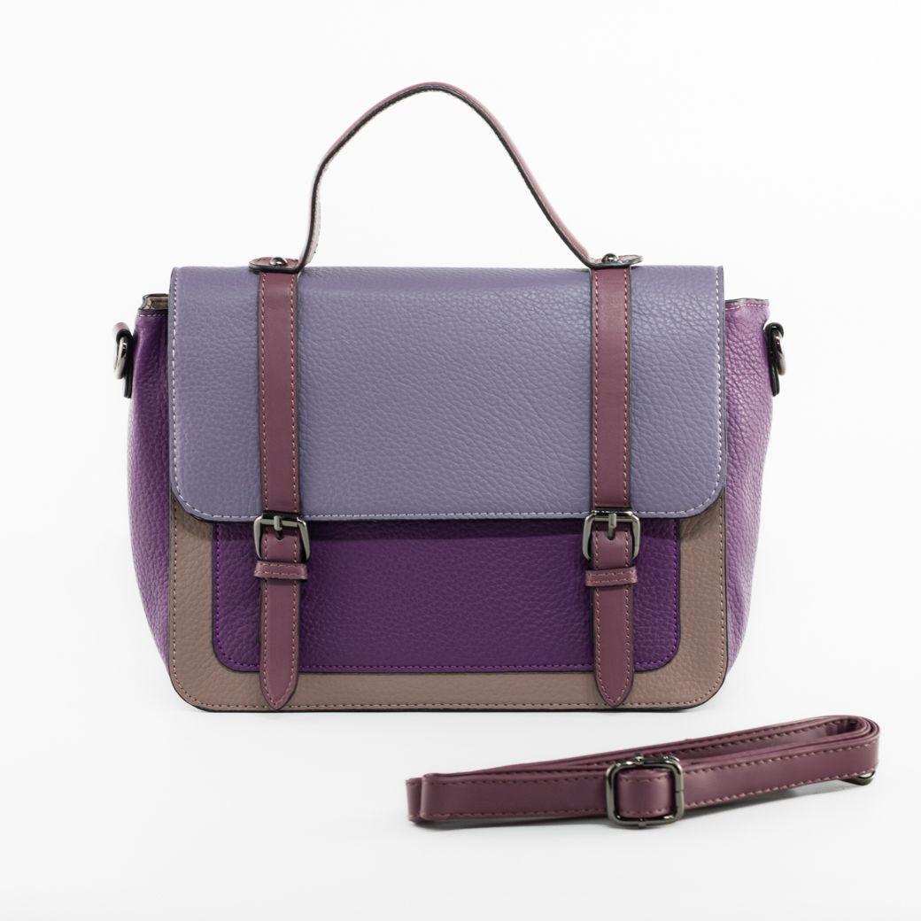 Cartera escolor c/ 2 hebillas Morado-2