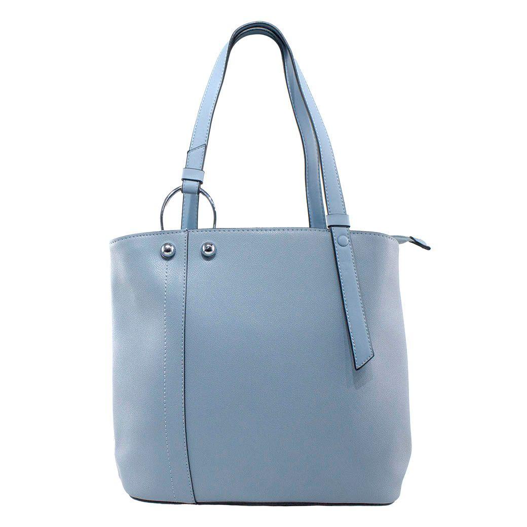 Cartera Correa Y Argolla Celeste-0