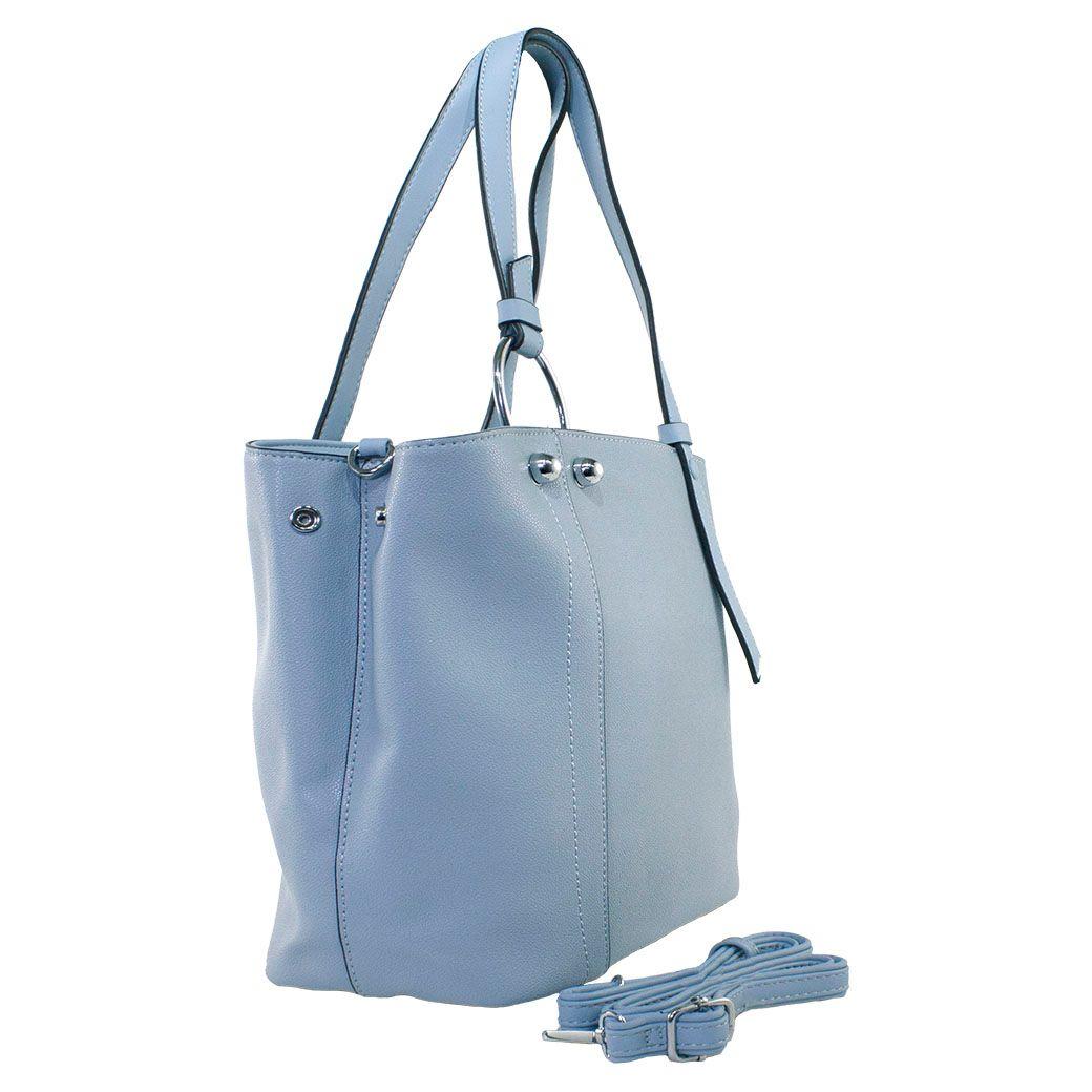 Cartera Correa Y Argolla Celeste-1
